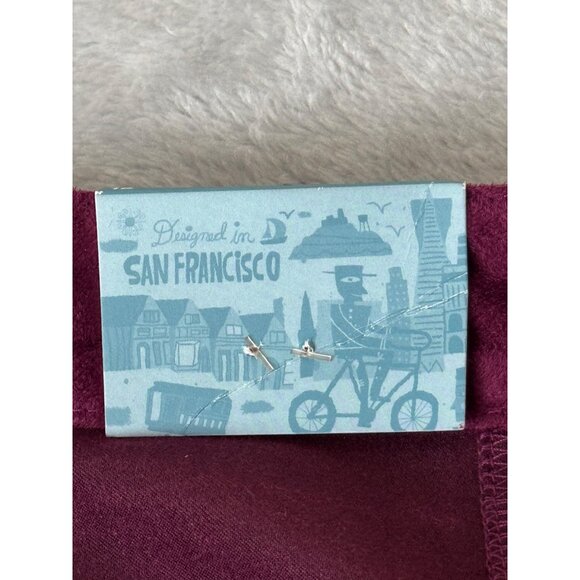 Old Navy Women skirt size 16 Burgundy Suede-Like Button-Front - Picture 5 of 16